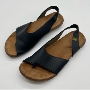 El Naturalista Womens Navy Slingback Sandals